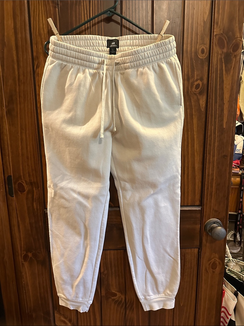 H&M Men's Off-White Drawstring Joggers